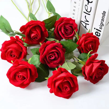 1/5/10/20pcs Roses Artificial Flowers Rose Flower Branch Artificial Red Roses Realistic Fake Rose for Wedding Home Decor - fl
