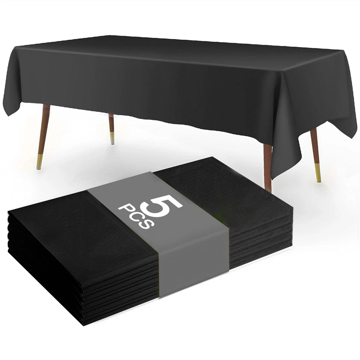 183×137cm Black Table Cover Disposable Plastic Tablecloth for Wedding Decoration Birthday Party Supplies Table Decor