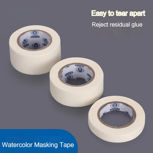 Watercolor Masking Washi Tape for Oil Painting Sketch Artist Paper Fixation Textured Paper Art Supplies 12/24/30mm