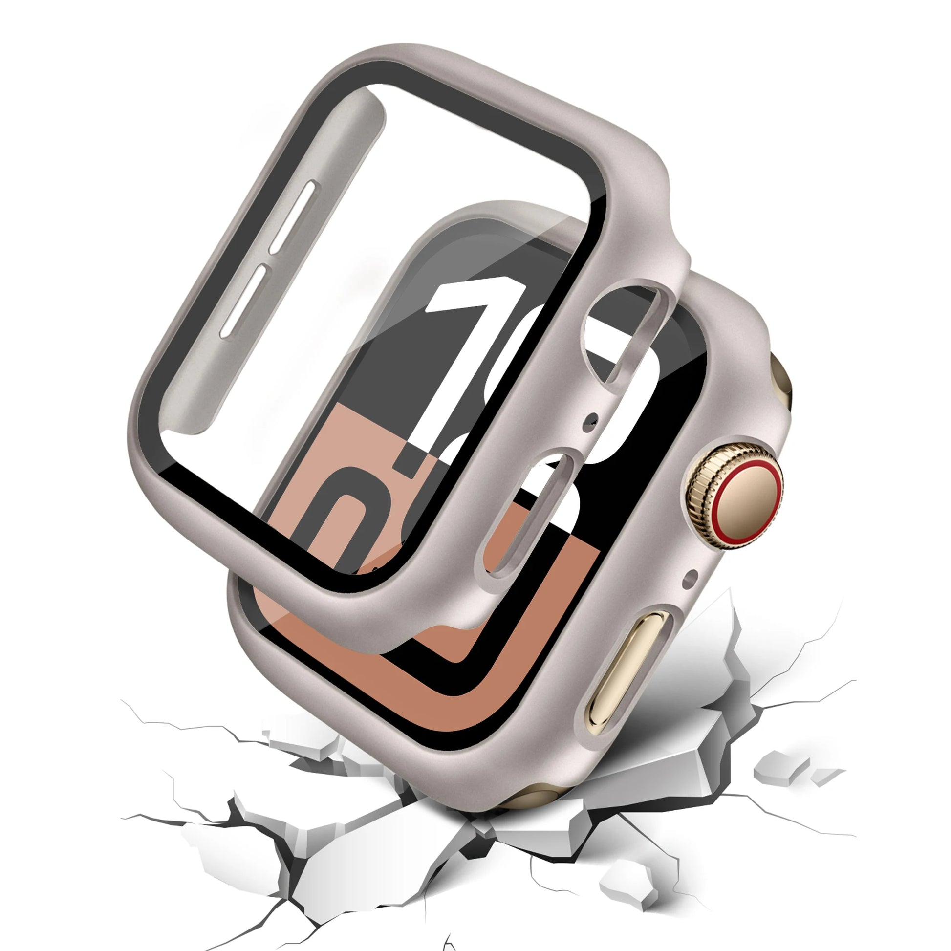 Glass+Cover For Apple Watch case 46mm 44mm 40mm 45mm 41mm 42mm 38mm Screen Protector iwatch series 10 9 8 7 6 5 3 SE Accessor