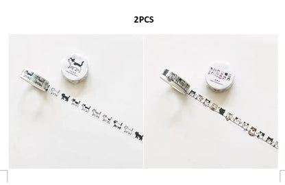 Washi Tapes Cartoon Cat Masking Tape Washi Stickers Scrapbooking Adhesive DIY Decorative Stationery School Supplies