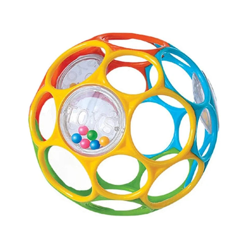 Soft Baby Grasping Ball Rattles with Bell Ball Early Education Educational Sensory Toy Random Color） - 3102-G