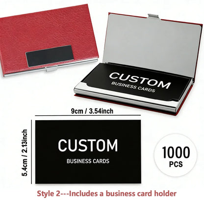 200/500/1000pcs Customizable Cards, Personalized Business Cards with Acrylic Storage Box, Matte Film Thank You Invitations