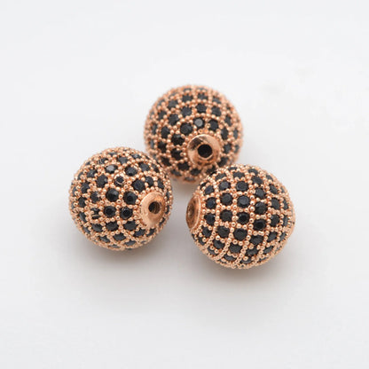 Beads for Jewelry Making Gold Silver Color Accessories Paved Zircon Spacer Bead String Beaded Diy Necklace Bracelet Chain Cha