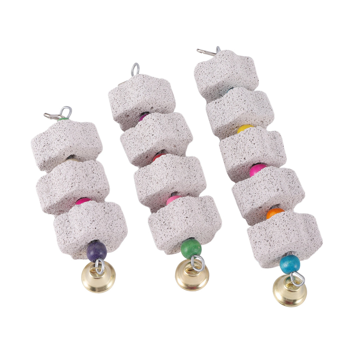 Stone Mineral for Ornament Parrot Pet Supplies Bird Cage Toy Grinding Stone Flower Shape Chew Bite Hang Style Parakeet Toy 1P