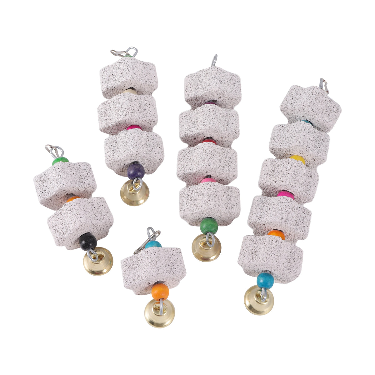 Stone Mineral for Ornament Parrot Pet Supplies Bird Cage Toy Grinding Stone Flower Shape Chew Bite Hang Style Parakeet Toy 1P