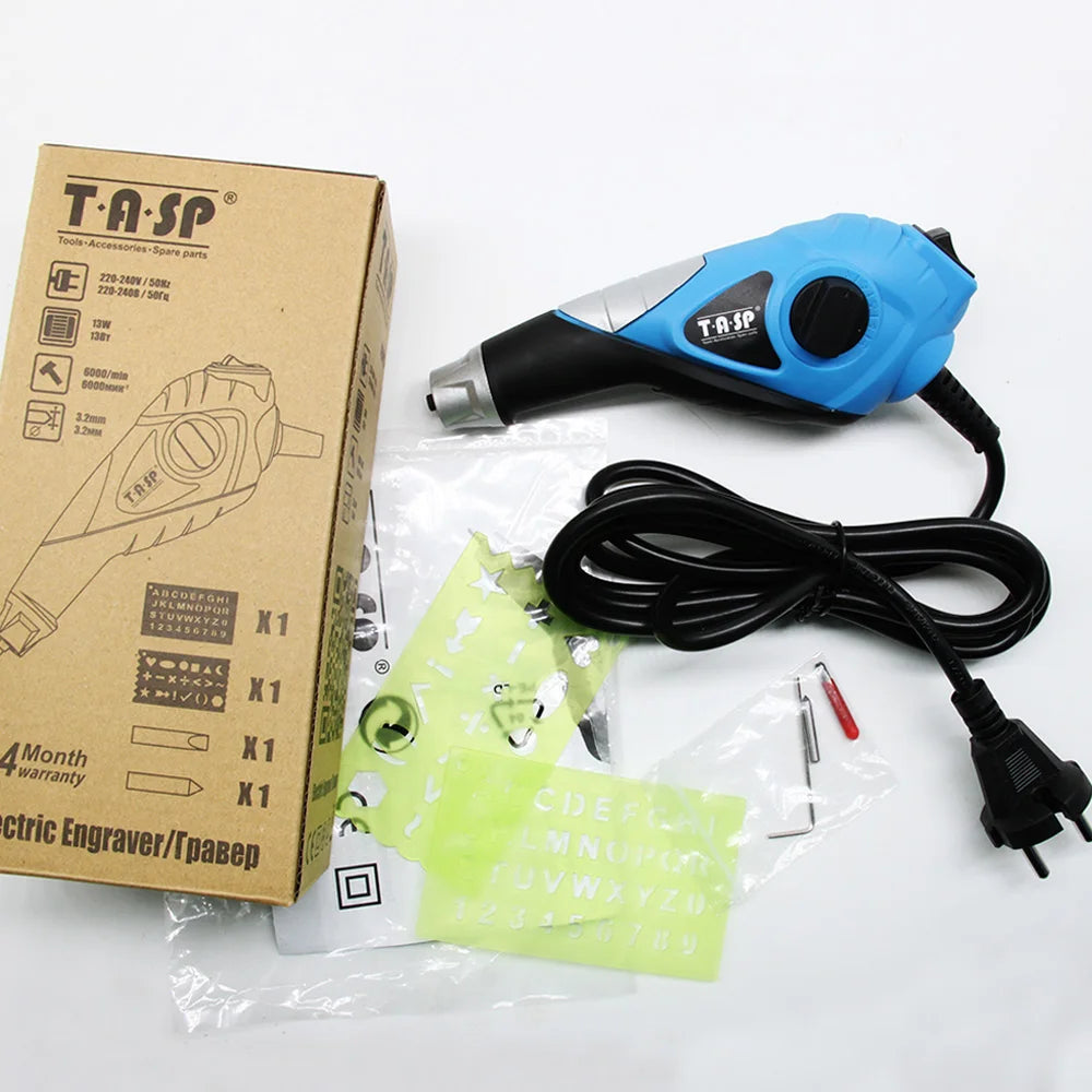 13W Electric Engraver Tool Engraving Pen for Wood Metal Stainless Steel Glass Plastic Etching with Carbide Tips & Craft Stenc