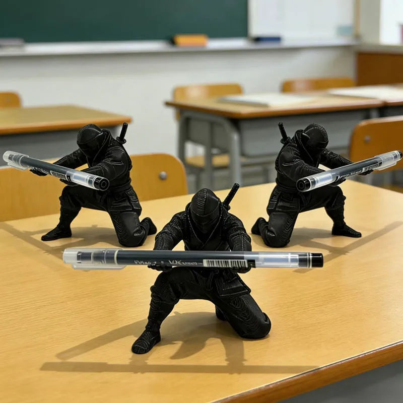 Desktop Art 3D Printed Ninja Pen Holder Unique Figurine Stationery Organizer Pencil Figurines Desk Decor Craft For Pen Storag