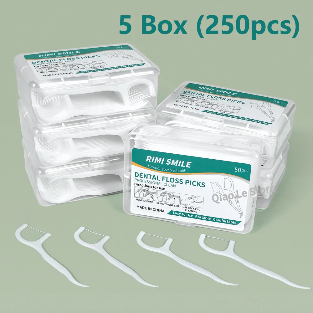 1/2/5/10 Box Portable Disposable Dental Floss Plastic Toothpick High-tension Dental Floss Stick Dental Floss Box ﻿Oral Care -