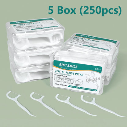 1/2/5/10 Box Portable Disposable Dental Floss Plastic Toothpick High-tension Dental Floss Stick Dental Floss Box ﻿Oral Care -