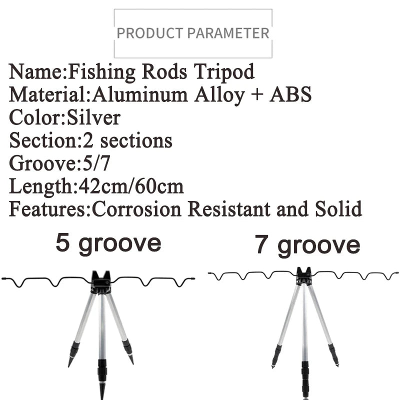 3-Fold Telescopic Bracket Holder Sea Pole Support Frame Fishing Rod Rest Base Load-Bearing Tripod Stand for Angling