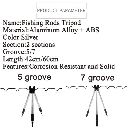 3-Fold Telescopic Bracket Holder Sea Pole Support Frame Fishing Rod Rest Base Load-Bearing Tripod Stand for Angling