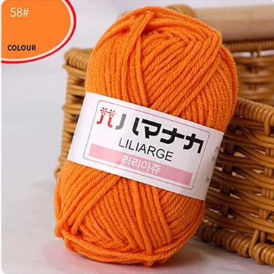 DIY Baby Milk Sweet Soft Cotton Knitting Wool Yarn Thick Fiber Velvet Yarn Hand Knitting Wool Crochet Yarn for DIY Sweater - 