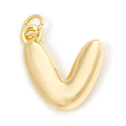 1Pcs English Letter Brass Charms 18K Real Gold Plated Capital Alphabet Initial A-Z Pendant Personalized Jewelry Making Findin