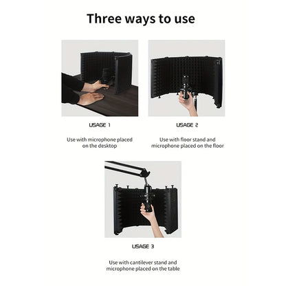 3/5, panel recording spray screen, noise-reducing and sound-absorbing microphone, high-density absorption foam for filtering 