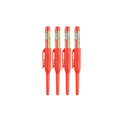 4-40Pcs White/Black/Blue/Red 45mm Deep Hole Marker Pens Long Nib Head Carpenter Pen Waterproof for Measuring Woodworking Offi