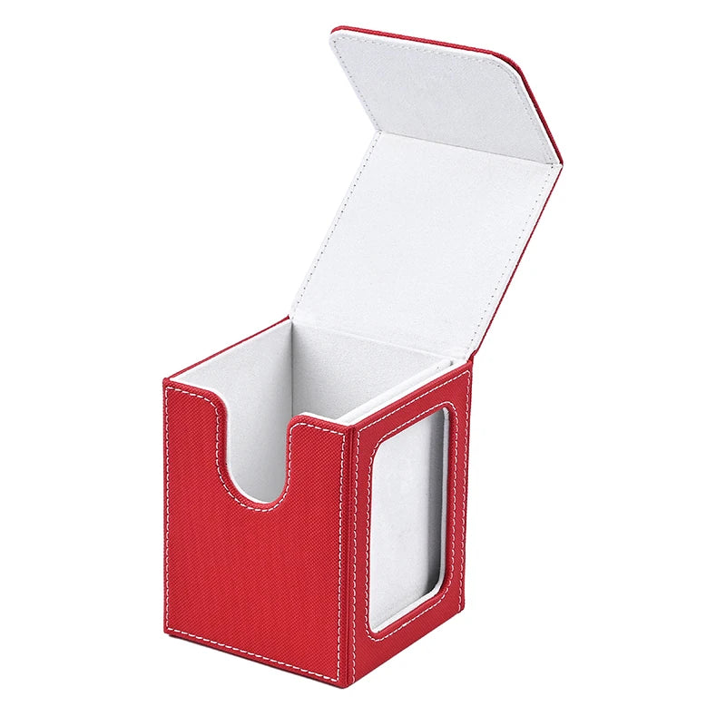 Card Deck Box with Display Window, Hold 120 + Single Sleeved Cards, Magnetic Closure, Suitable for CCG Cards, Magic Game Card