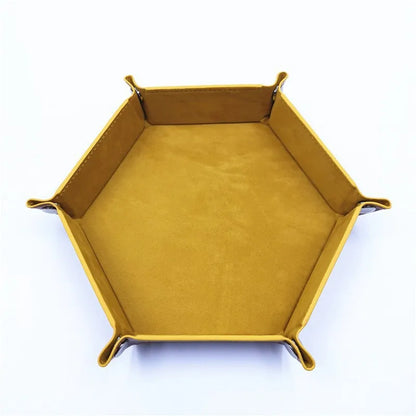 Hexagonal Felt Dice Tray Foldable Storage Box Game Tray Desktop Storage Box Jewelry Tray