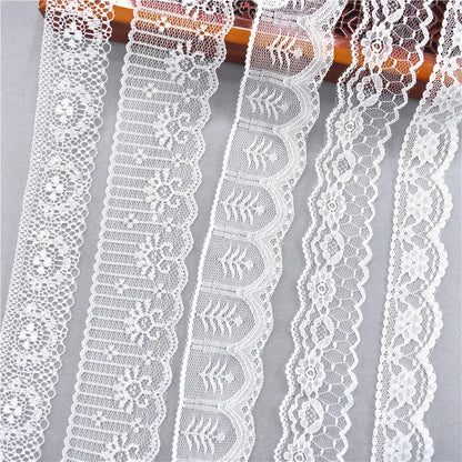 Best Selling 10yards 38kinds Color White Lace Ribbon Woven Band French African Lace Wedding Fabric DIY Clothing/gift Wrapping