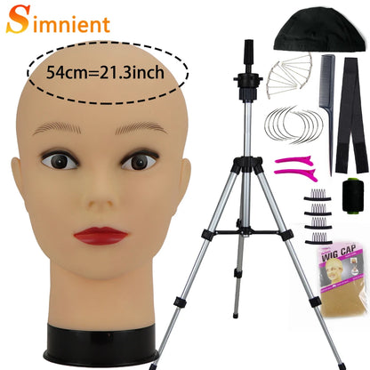 Mannequin Head With T-pin Wig Cap Tripod For Women Making Wig Hat Glasses Mask Display Cosmetology Manikin Head Makeup Practi
