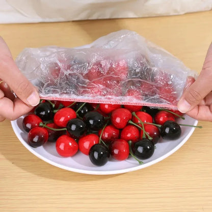 500/100Pcs Colorful Disposable Food Cover Lid Elastic Wrap Fresh Film Bag Disposable Cling Cover Bowl Cover Kitchen Storage B