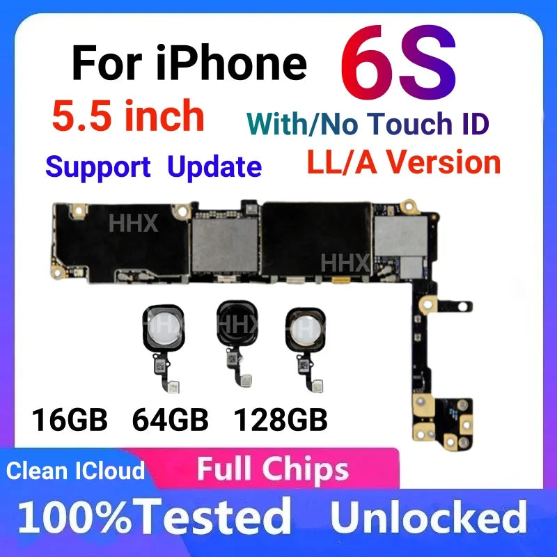 No ICloud ID Lock For iPhone 6s Full Chips Motherboard Support iOS Update Clean ICloud Logic Board With Touch ID Mainboard