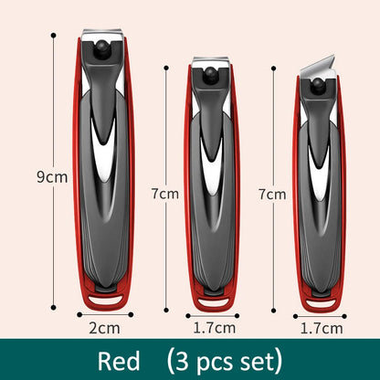 Colorful Nail Clippers Anti-Splash Nail Cutter Detachable Design Fingernail Clippers Stainless Steel Manicure Nail Tool - Red