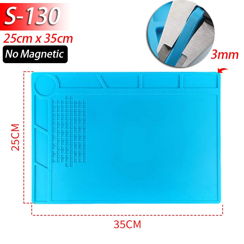 Soldering Station Mat Silicone Work Mat Heat Resistant 932°F Anti-Static - S130