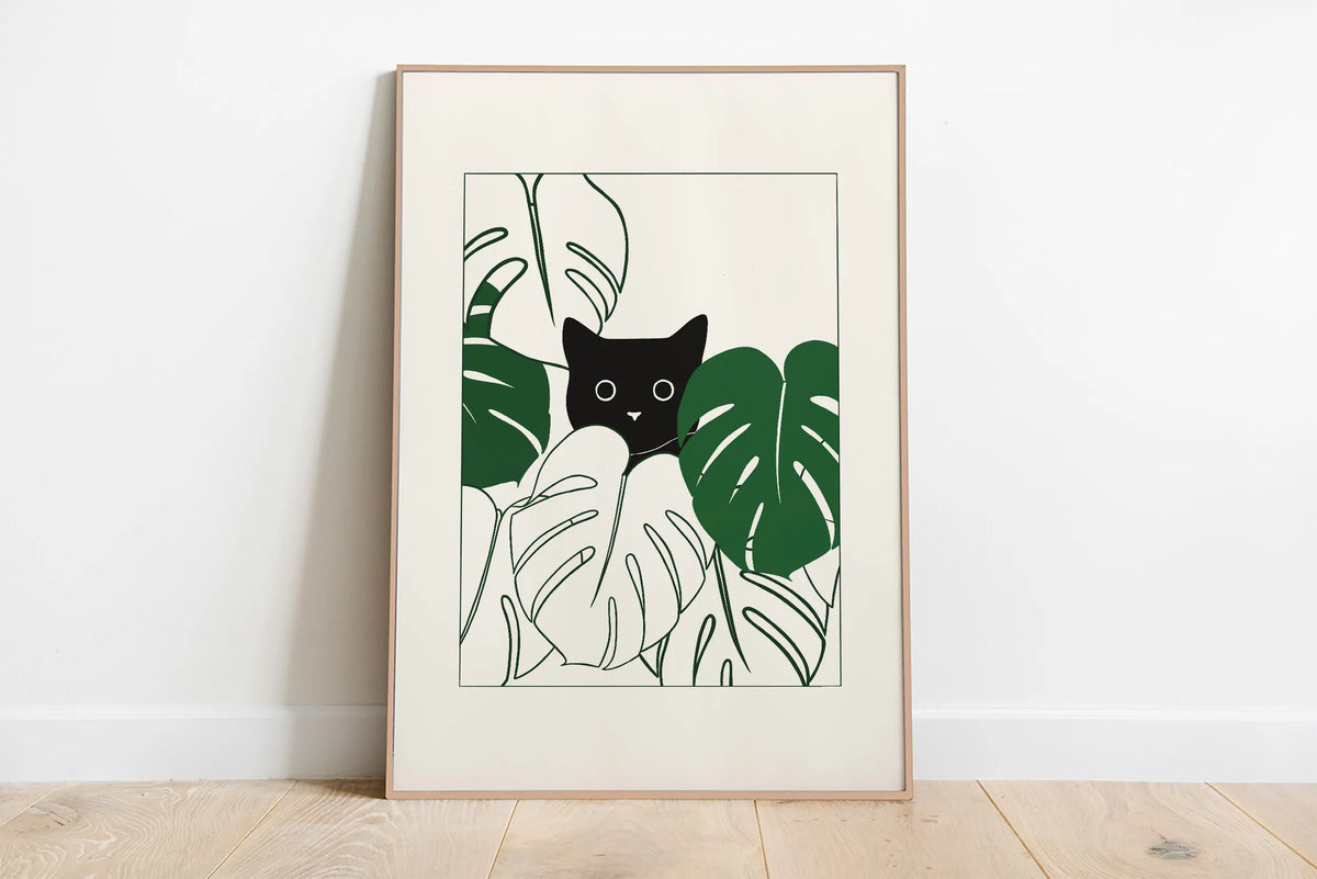 Minimalist Aesthetic Cute Animal Wall Art Illustration Poster Sleepy Kitties Canvas Painting Home Decor Cat Lover Gift - 07 /
