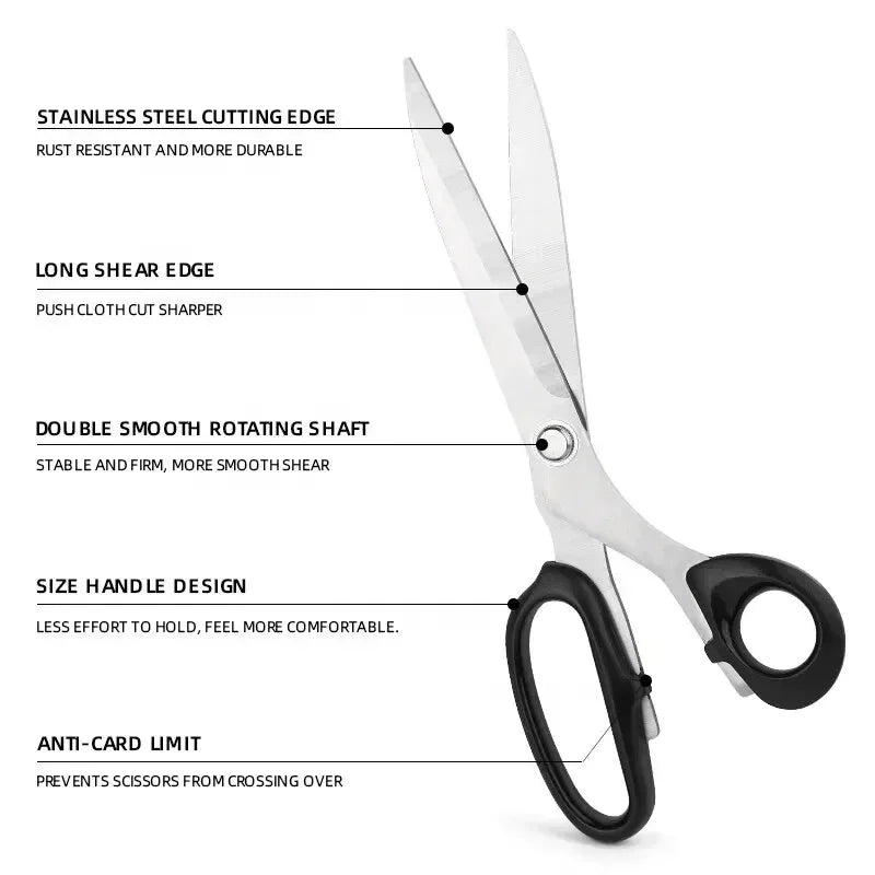 Professional Sewing Scissors Ergonomic Handle Scissors DIY Sewing Tools Handicraft Supplies Tinker Accessories Sissors Tailor