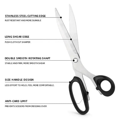 Professional Sewing Scissors Ergonomic Handle Scissors DIY Sewing Tools Handicraft Supplies Tinker Accessories Sissors Tailor