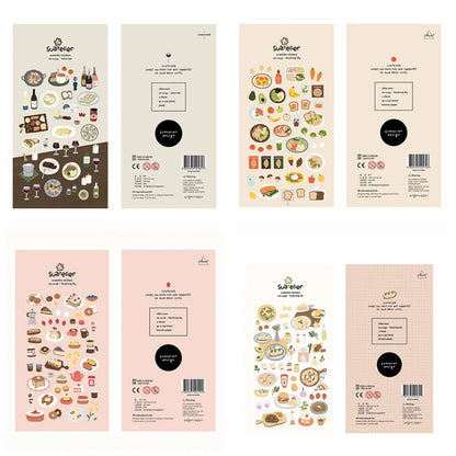 Suatelier Foods Stickers Aesthetic Scrapbooking Cute Junk Journal Ephemera Korean Deco Sticker Planner Diary DIY Craft Suppli
