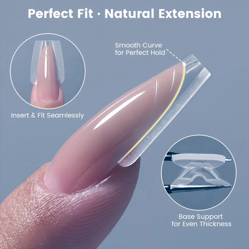 240 Pieces of Dual-Form Nail Forms - Nail Molds, Can Quickly Extend Nails, No Paper Forms Needed, 15 Sizes of Plastic Forms, 