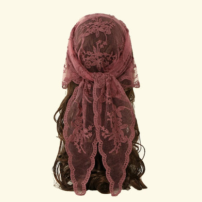 Fashion Ins Lace Hair Scarf Women Retro Triangle Hair Bands Vintage Triangular Headscarf Girls Elegant Headwear Hair Accessor