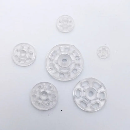 50set Plastic Sew-on Press Buttons Round Clear Invisible Snap Fasteners Buttons for Sewing Baby Clothing DIY Crafts Handmade 