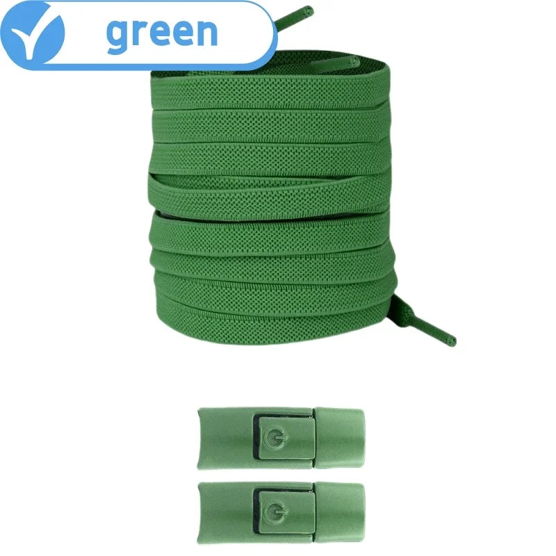 New Without Ties Elastic Laces No Tie Shoe Laces Press Lock Shoelaces Sneaker Kids Adult 8MM Widened Flat Shoelace for Shoes 