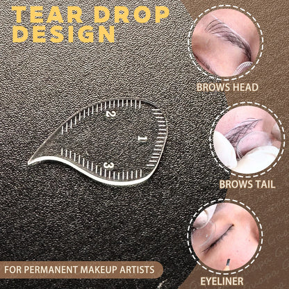 Tear Drop Arch Brow Mapping Tool Kit 1 Minute Brow Shaping Ruler Template Stencils Fast Drawing PMU Eyebrow Hairstroke Eyelin