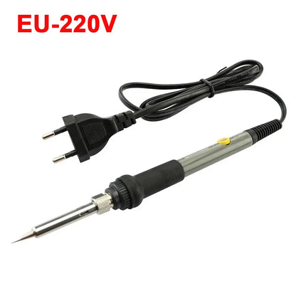 60W Adjustable Temperature Electric Soldering Iron EU 220V / ☆US Plug is110V☆ Welding Iron DIY for Repairing - Gray EU Iron O