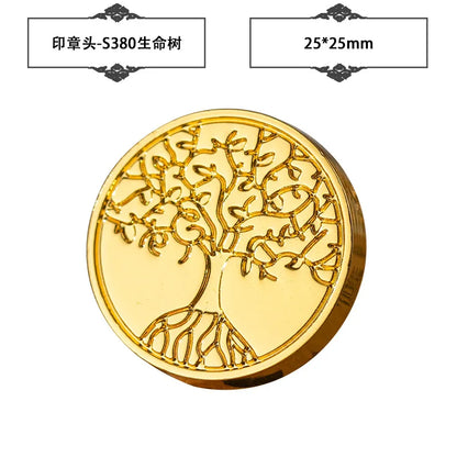 Plant Wax Stamp Seal Wax Print Thick Copper Head Carved Sealing Tool Holiday Party Invitation Letter Wedding Decorative - A5