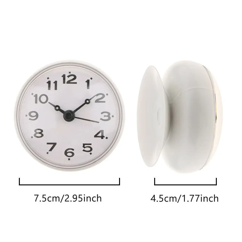 7cm Shower Anti Fog Waterproof Mini Small Table Decoration Kitchen Living Bathroom Room Wall Clock Toilet Round Sucker Decor 