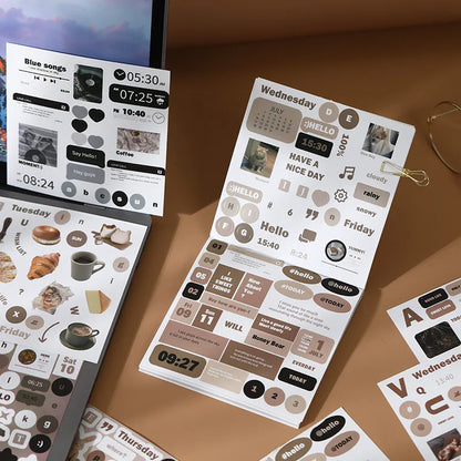 Journamm 20 Pcs Cartoon Collage Sticker Book DIY Scrapbooking Collage Junk Journal Vintage Decor Stationery Suppliesjavascrip