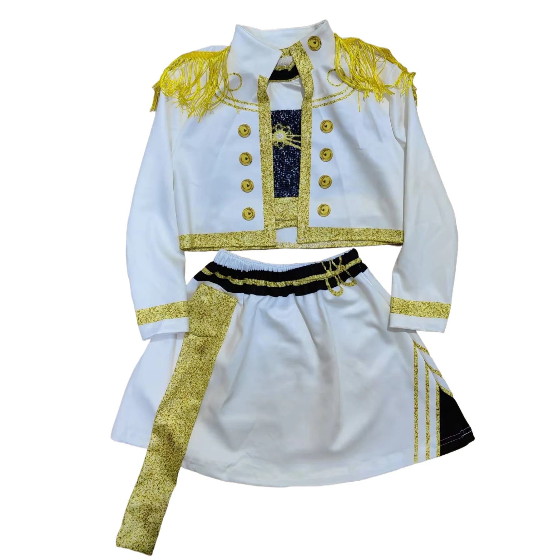 Kids Anime Cosplay Girl Costume Group Idol Singer Performance Show Black Golden Costume Child Halloween Party Clolthes Outfit