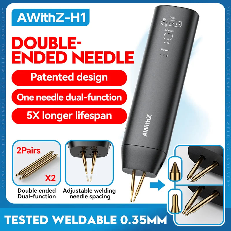 AWithZ Portable Spot Welder DIY Handheld Spot Welding Machine 90 Gears Adjustable Spot Welding for 18650 Lithium Battery - H1