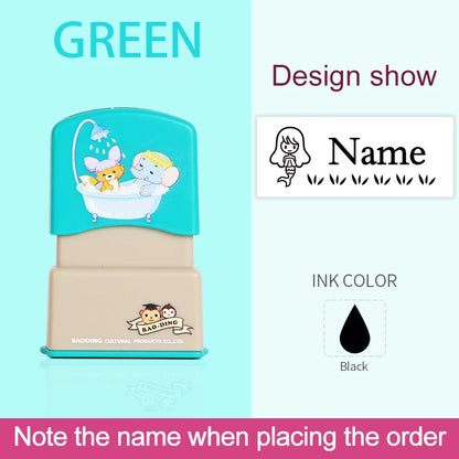 Personalized Kids Name Stamp-Custom Waterproof Seal Stamps for School,Durable Non-Fading Ink, Travel Case & Educational Tools