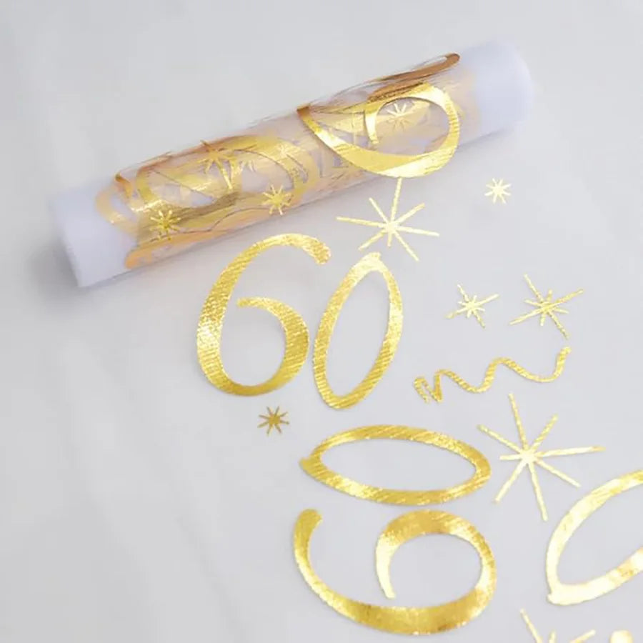20th 30th 60th Birthday Table Runner Decor for 20 30 60 Birthday Table Party Supplies 3M Gold Table Runner Roll Birthday Deco