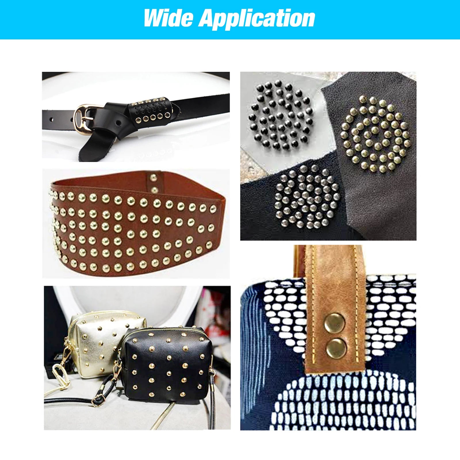 100Sets 5-15mm Metal Double Cap Rivets Stud Round Nail Rivet For Leathercraft Accessories Repair Shoes Bag Belt Clothing Garm