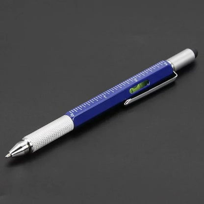 7 in 1 Multifunctional Pen Touch Screen Stylus Capacitive Pen with Screwdriver Ruler Levelgauge Refillable Ballpoint Pencil T