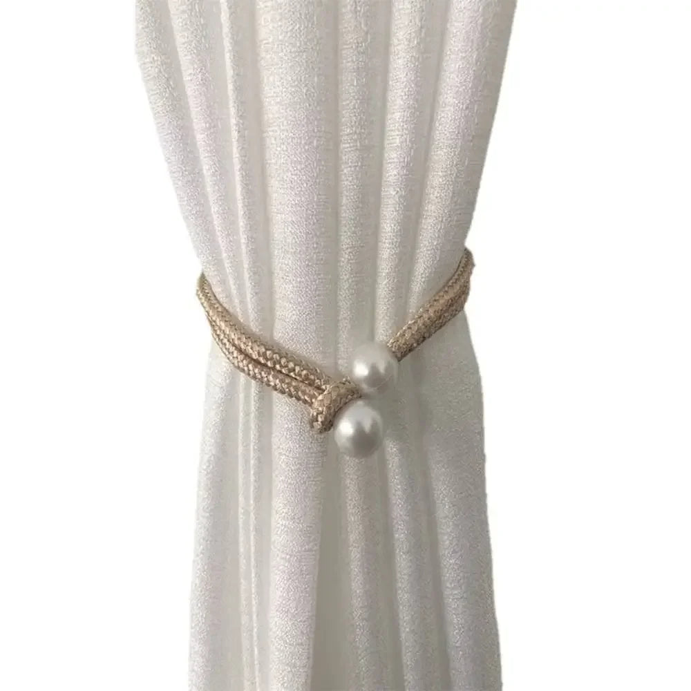 Creative Fashion Tulip Curtain Straps Adjustable Elegant Curtain Tieback Beautifully Curtains Tie Rope Homestay - 1pcs Beige