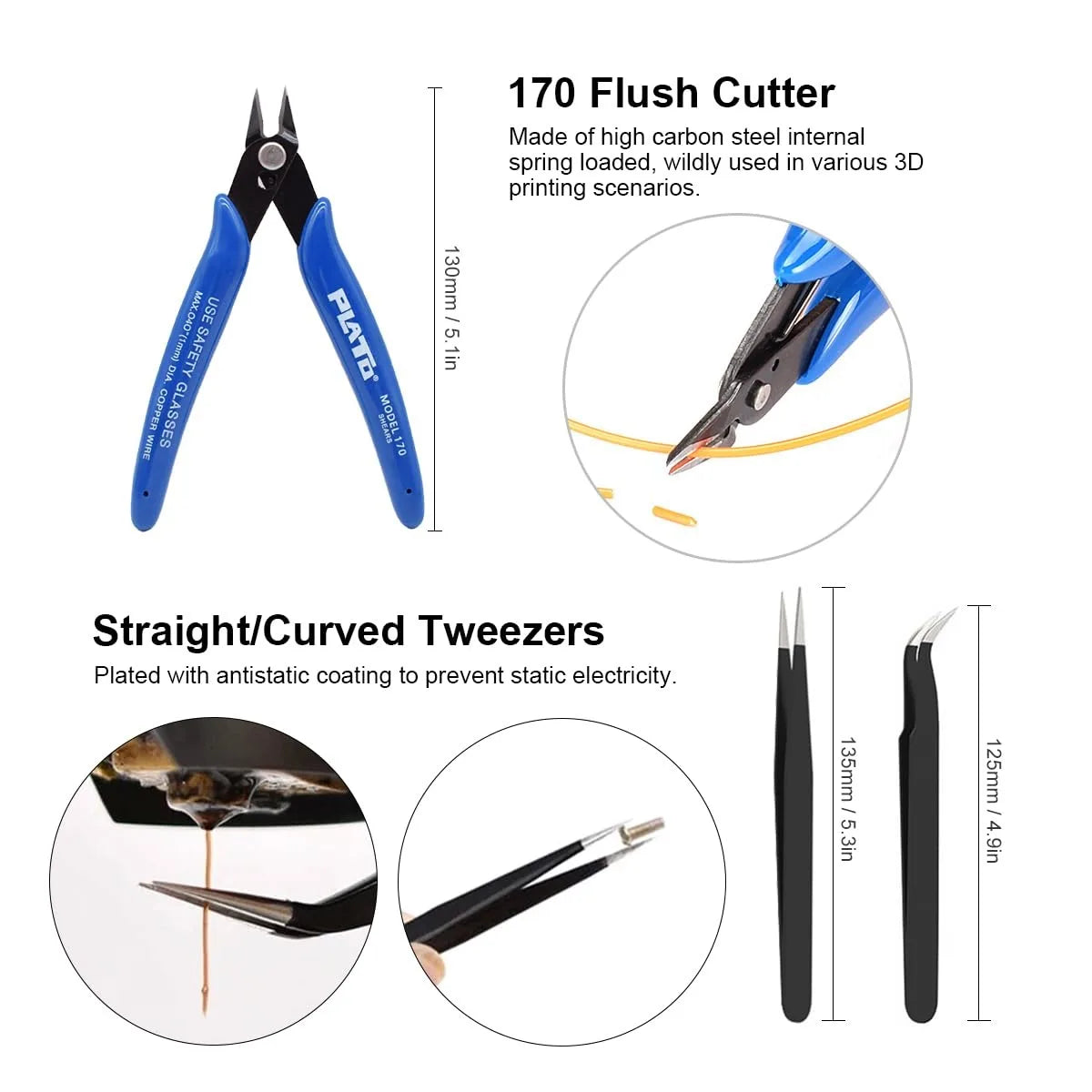 3D Printer Model Tools,Gundam Model Tool Kit,Hobby Building Tools Kit for Gundam Basic Model Assembling, Building and Repairi