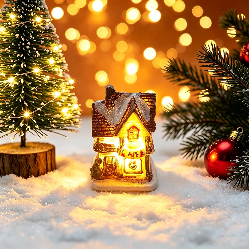 Christmas House Light Decorations For Home Ornaments Kids Xmas Gift New Year 2025 Navidad Decor Bedroom Night Light With Batt